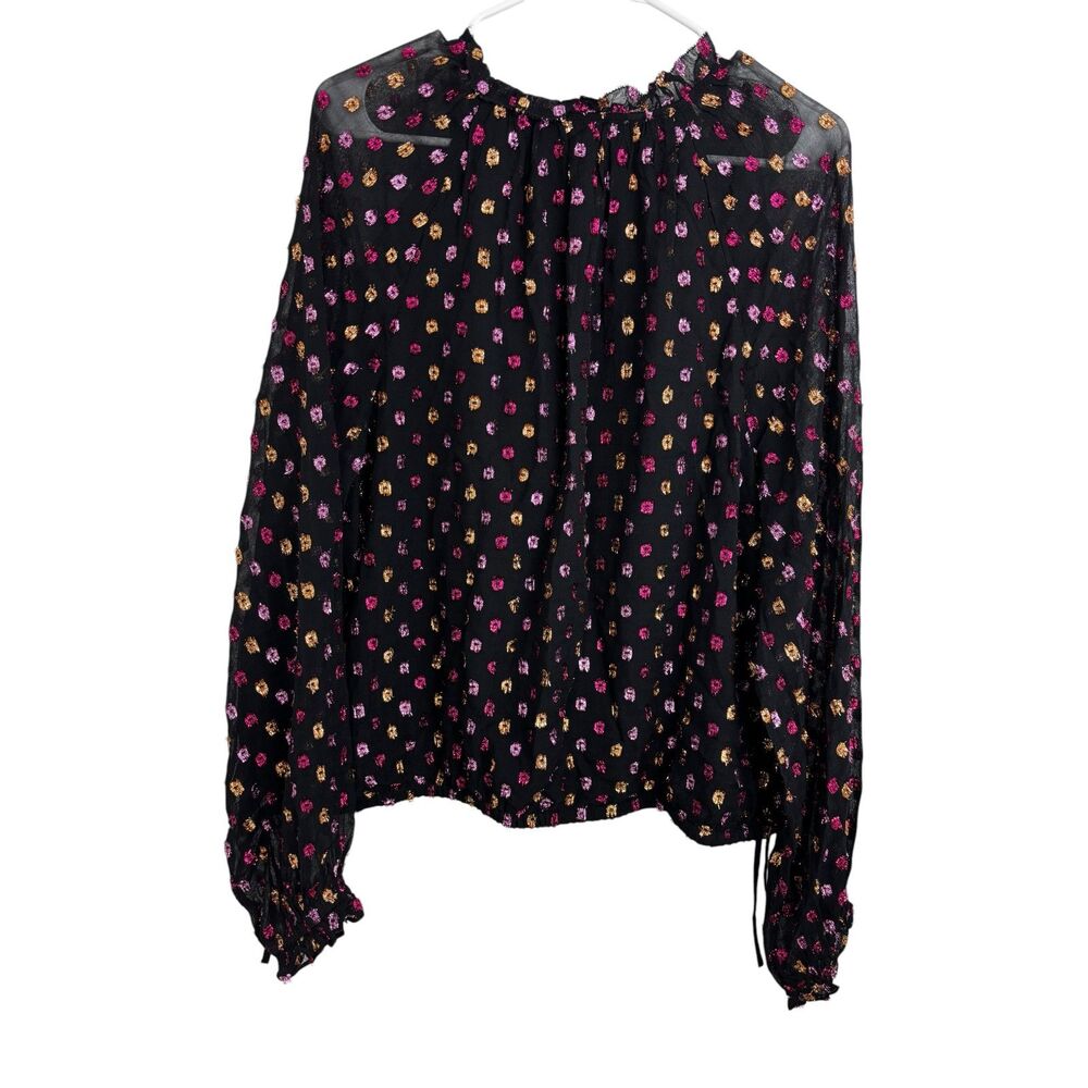 LOFT Black Top Women's Size XL Blouse Gently Used - Picture 3 of 8